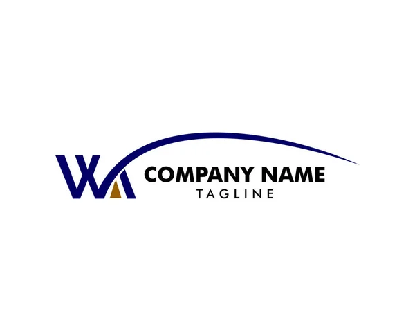 Letra inicial WA Logo Template Design — Vector de stock