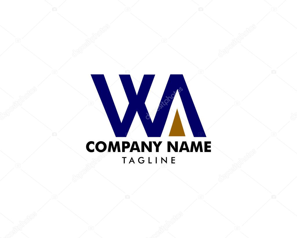 Initial Letter WA Logo Template Design