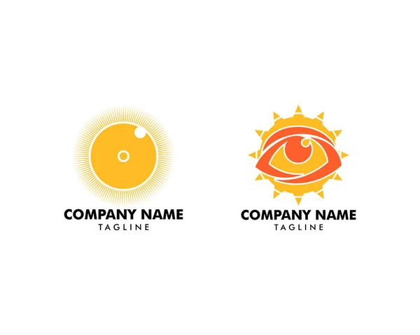Σύνολο στοιχείου σχεδίασης λογότυπου εικονιδίου ματιού ήλιου — Διανυσματικό Αρχείο