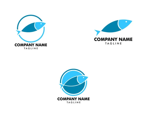 Satz Fisch-Logo abstrakt Design-Vektor-Vorlage, Fischgeschäft Geschäft Restaurant Logotyp Konzept-Symbol — Stockvektor