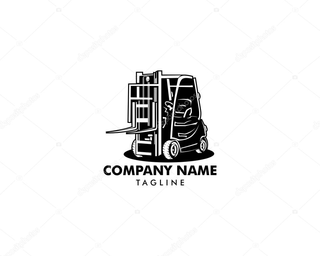 Forklift logo vector, forklift icon