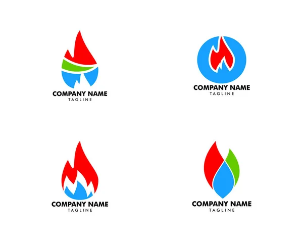 Petrol ve gaz Logo tasarım vektör şablon kümesi — Stok Vektör