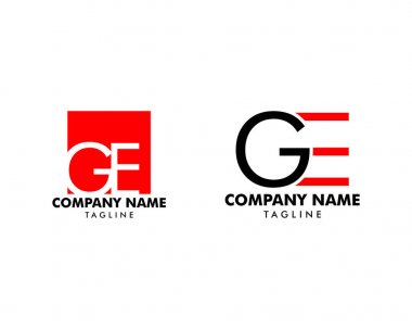 İlk harf Ge logo vektör kavramı kümesi