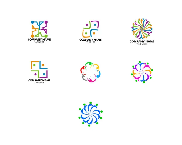 Zestaw Logo Grupy Zarządzania Zespołem — Wektor stockowy