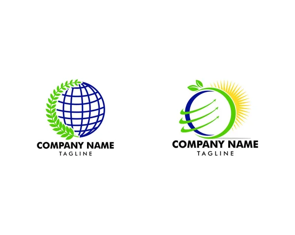 Set of Global Nature Logo Design Concept