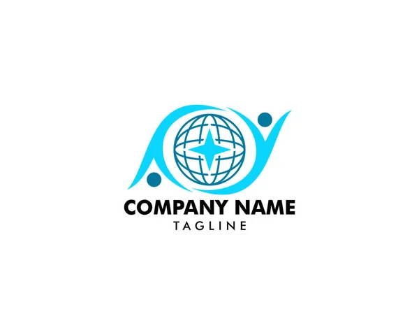 Éléments de conception du logo vectoriel communautaire mondial — Image vectorielle