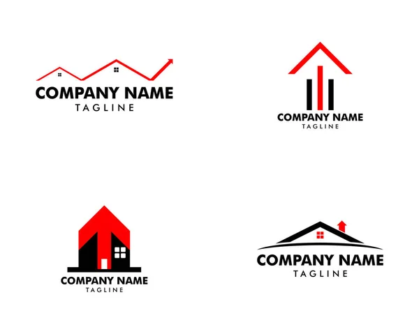 Set of Arrow Home Logo Design Template — Stock Vector