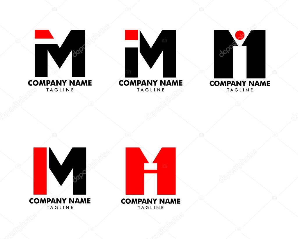 Set of Initial Letter IM Logo Template Design