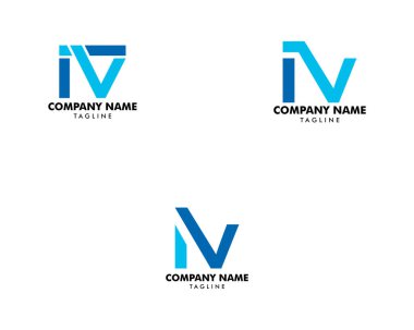 İlk Harf Iv Logo Şablon Tasarımı Seti