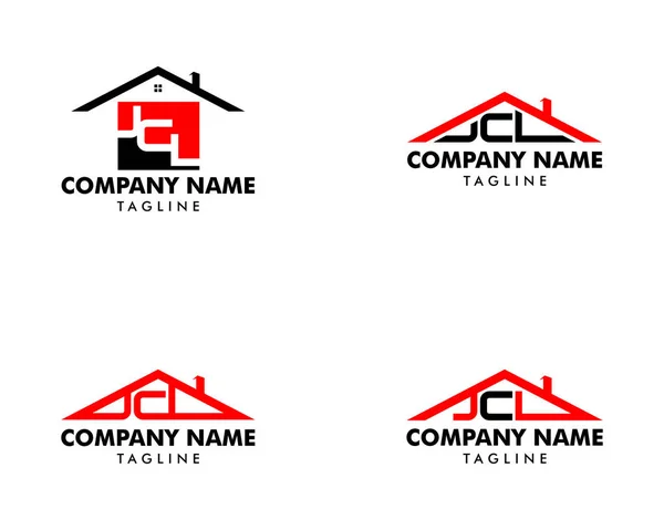 Ensemble de conception de logo immobilier lettre JCL — Image vectorielle