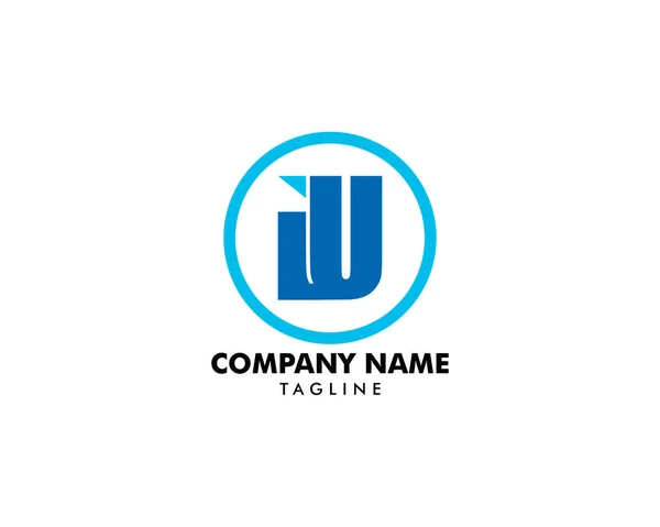 Carta Inicial UI Logo Template Design — Vector de stock