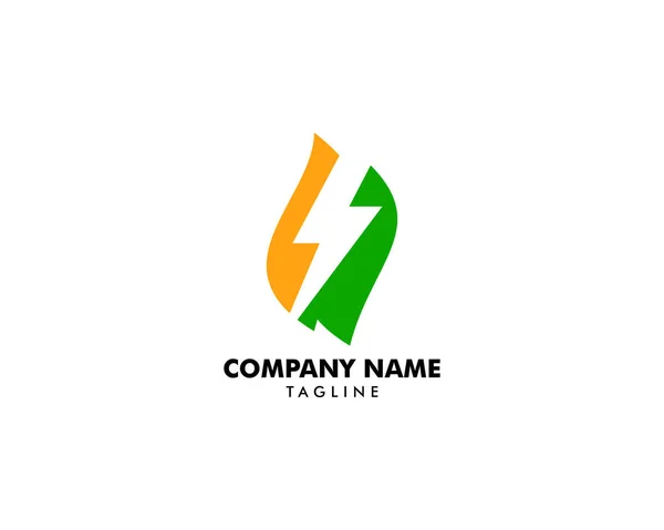 Yeşil Güç Enerji Logo Tasarım Elemanı