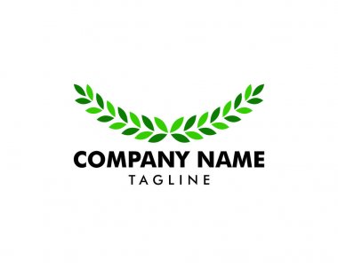 Soyut yeşil yaprak logo vektör tasarımı