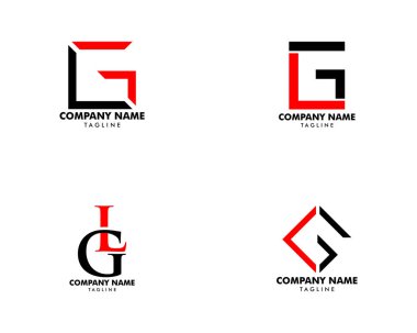 Set of Initial Letter LG Logo Template Design clipart