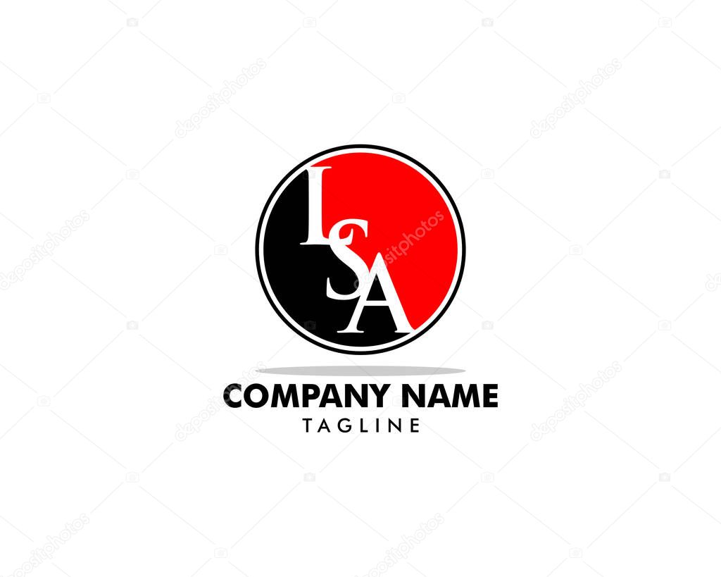 Initial Letter LSA Logo Template Design