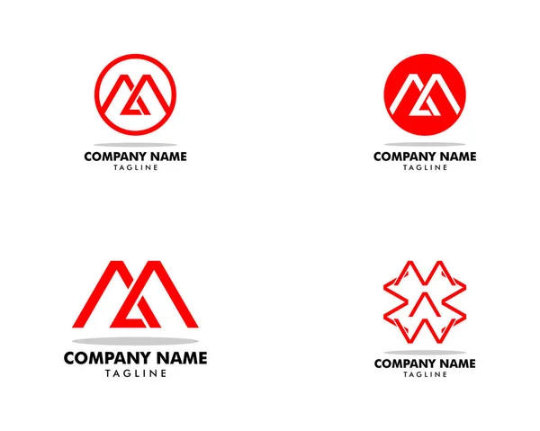 Ensemble de conception initiale de modèle de logo MA lettre — Image vectorielle