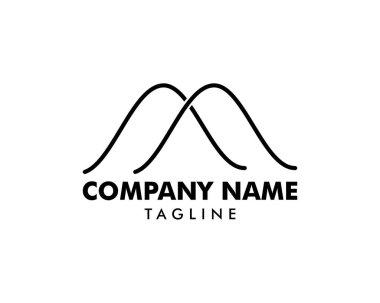 M harfi vektör çizgisi logo tasarımı