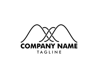 M harfi vektör çizgisi logo tasarımı