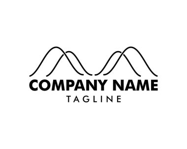 M harfi vektör çizgisi logo tasarımı