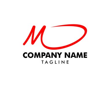 Mektup M Swoosh Logo Şablon Tasarımı