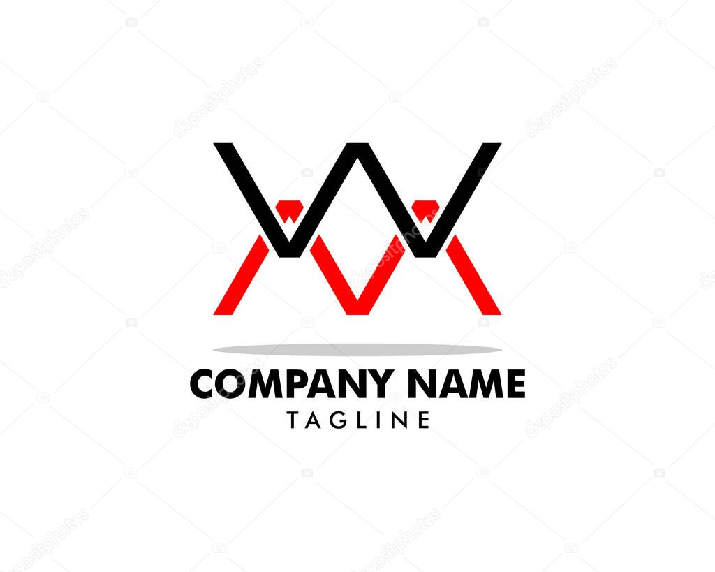 Initial Letter MW Logo Template Design