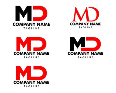 İlk Harf Md Logo ŞablonU Tasarımı Seti