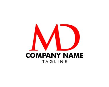 İlk mektup Md Logo tasarım şablonu