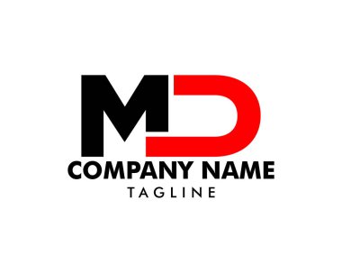 İlk mektup Md Logo tasarım şablonu