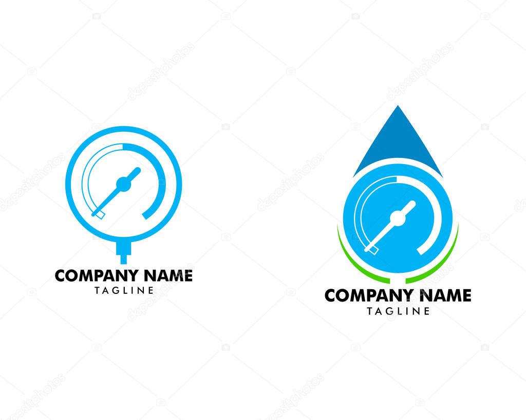 Set of Manometer icon vector pressure gauge flat sign symbols logo