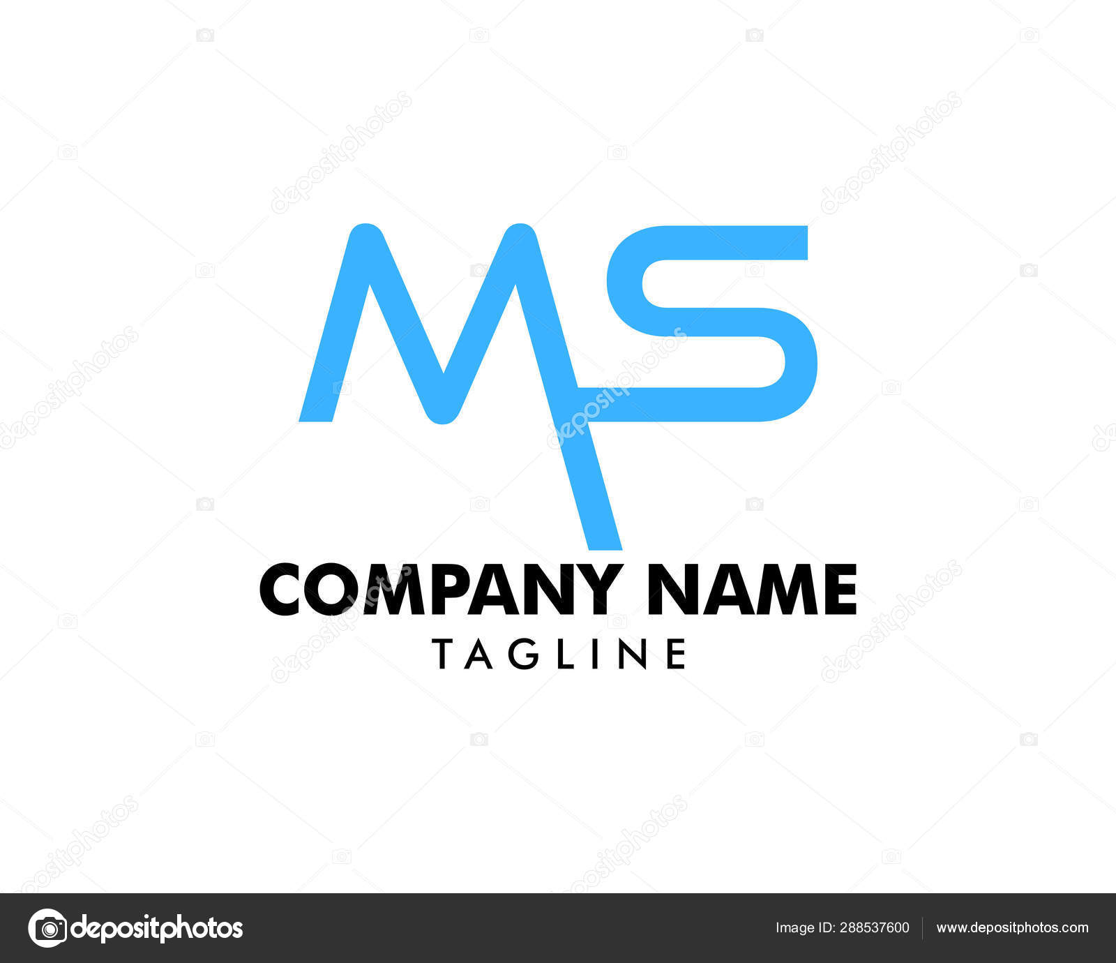 Initial Letter Ms Logo Template Design Vector Image By C Meisuseno Gmail Com Vector Stock