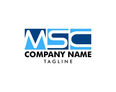 İlk mektup msc logo şablon tasarım