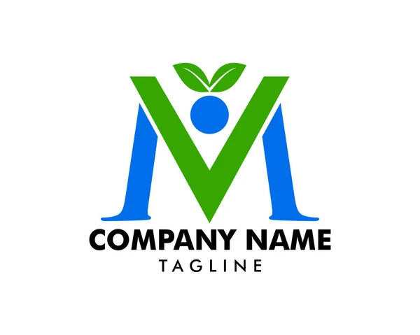Lettre MV People Logo Design Inspiration — Image vectorielle