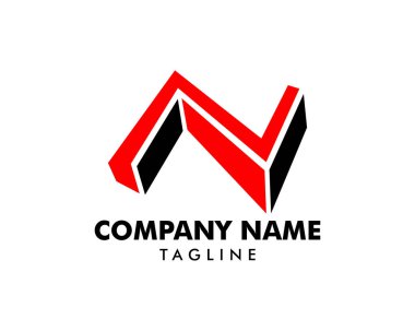 İlk harf N Logo tasarım şablonu