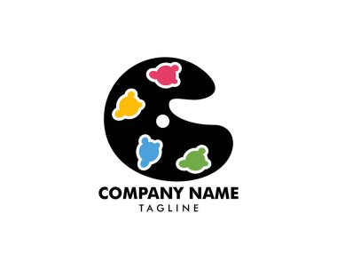 Palet boya simgesi logo öğesi illüstrasyon