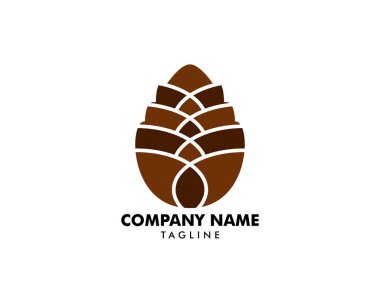 Pinecone logo design template vector clipart