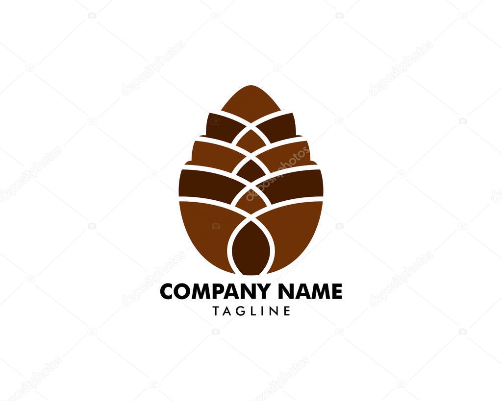 Pinecone logo design template vector
