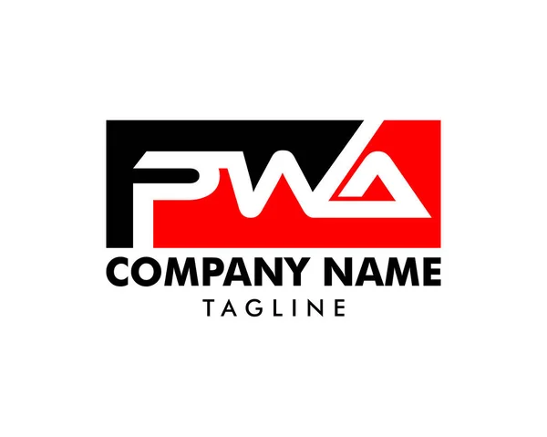 Projekt szablonu logo PWA początkowy list — Wektor stockowy