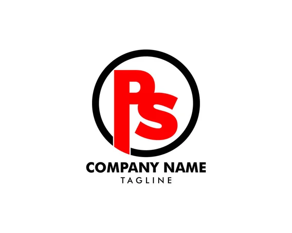 Letra inicial PS Logo Template Design — Vector de stock