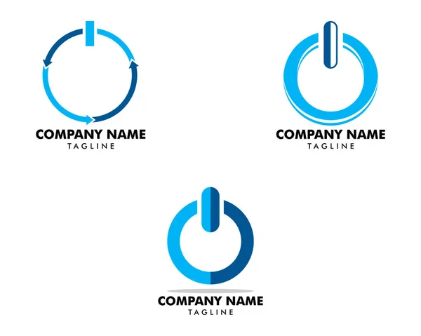 Juego de botón de encendido Logotipo diseño vector — Archivo Imágenes Vectoriales