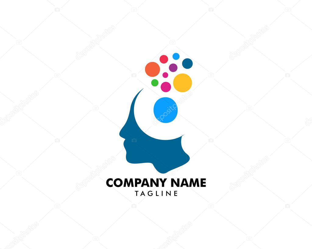Psychology Vector Logo Template Design