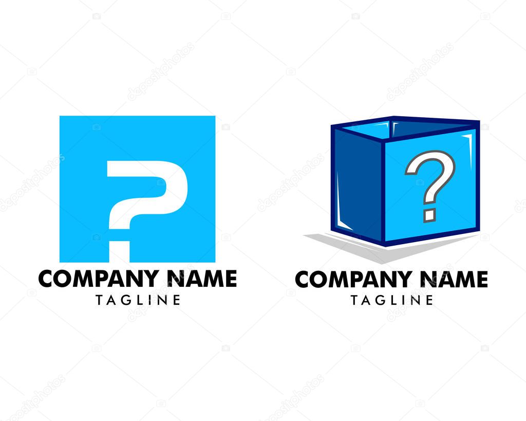 Set of Question Box Logo Template Design