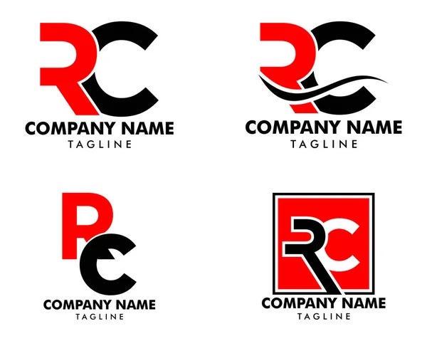 Ensemble de conception initiale du modèle de logo RC Lettre — Image vectorielle