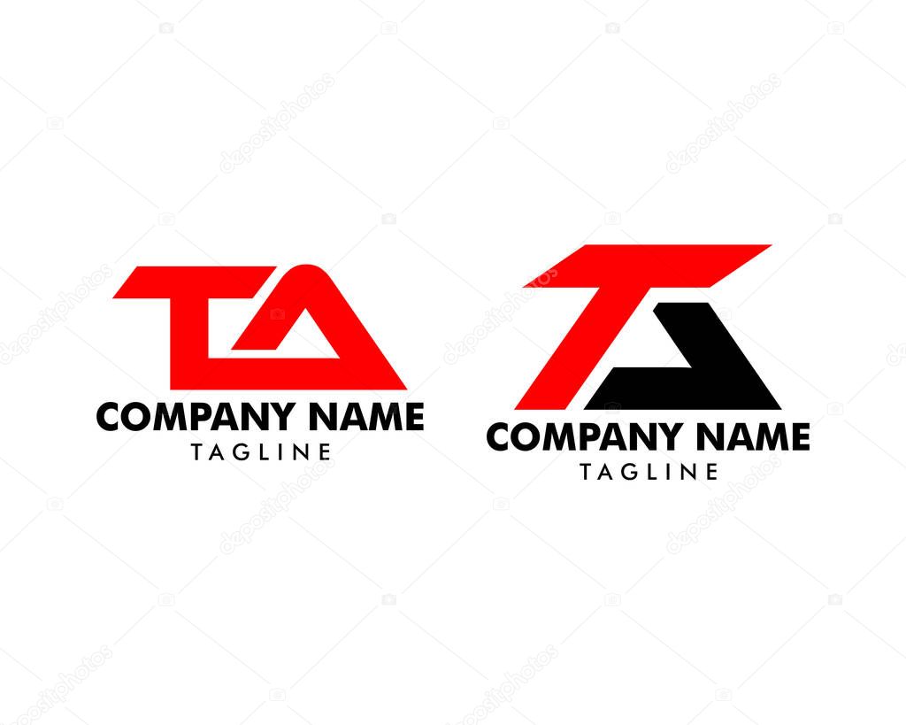Set of Initial Letter TA Logo Icon Design Template