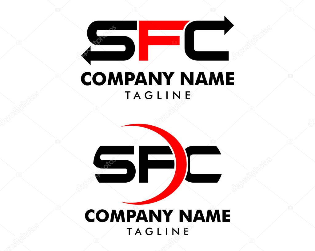 Set of Initial Letter SFC Logo Template Design