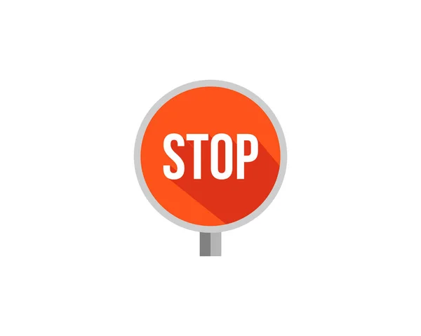 Stop sign with long shadow in flat style vector illustration — Stock Vector