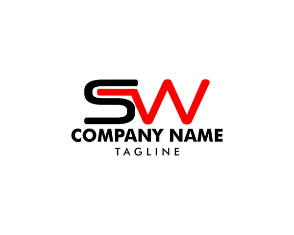 Letra inicial SW Logo Template Design — Vector de stock