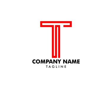 İlk harf T logo şablon tasarımı