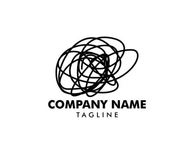 Karışık konu logo şablon tasarımı ile psikoterapi illüstrasyon