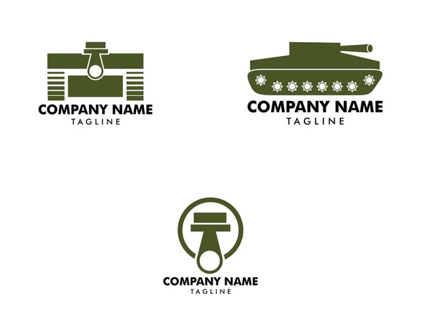 Conjunto de elementos de diseño de icono de plantilla de logotipo Tank — Vector de stock