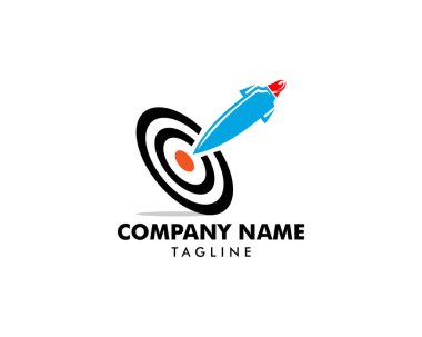Roket hedef Logo simge tasarım